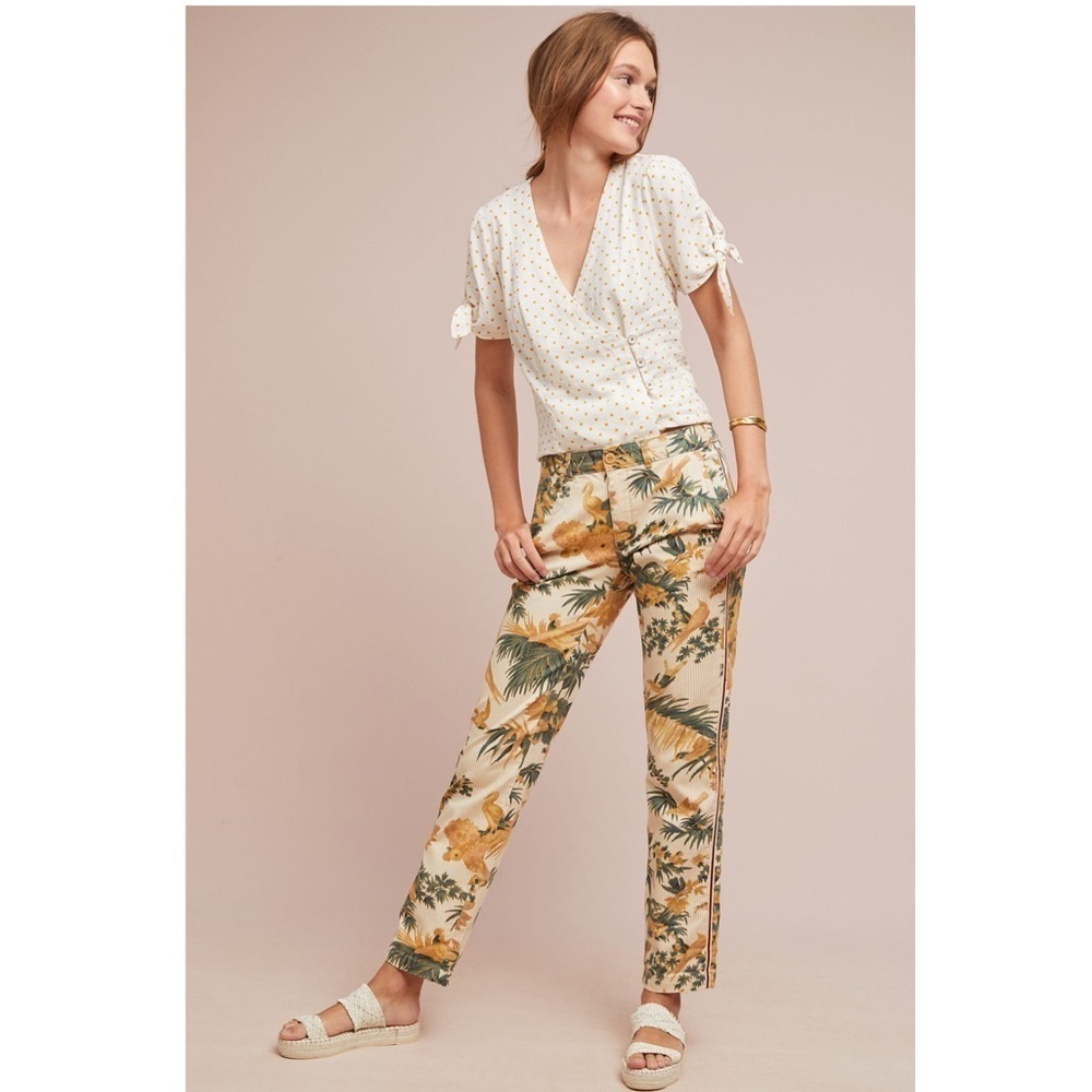 Chino by Anthropologie relaxed fit floral pants